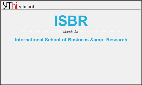 What does ISBR mean? What is the full form of ISBR?