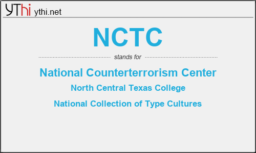 What does NCTC mean? What is the full form of NCTC?