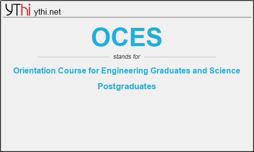 What does OCES mean? What is the full form of OCES?