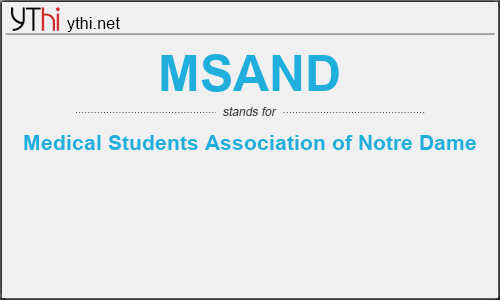 What does MSAND mean? What is the full form of MSAND?