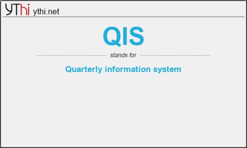 What does QIS mean? What is the full form of QIS?