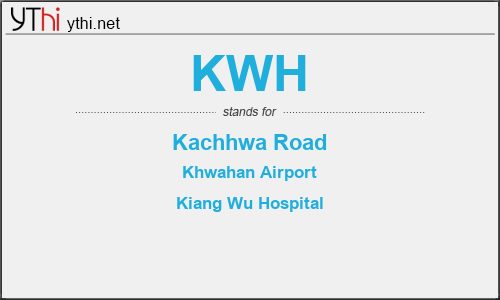 What does KWH mean? What is the full form of KWH?