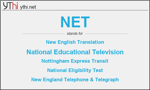 What does NET mean? What is the full form of NET?