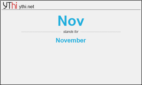 What does NOV mean? What is the full form of NOV?