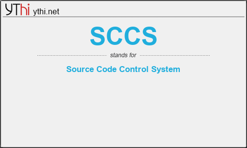 What does SCCS mean? What is the full form of SCCS?