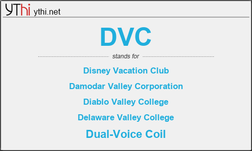 What does DVC mean? What is the full form of DVC?