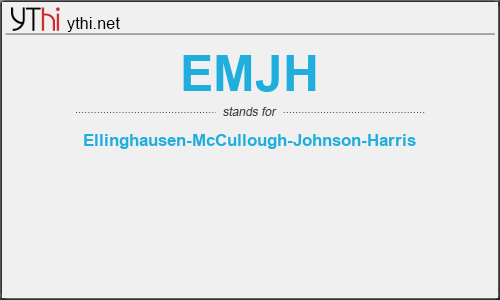 What does EMJH mean? What is the full form of EMJH?