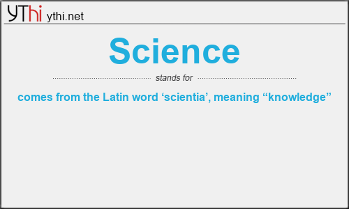 What does SCIENCE mean? What is the full form of SCIENCE?