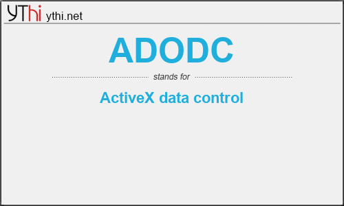 What does ADODC mean? What is the full form of ADODC?