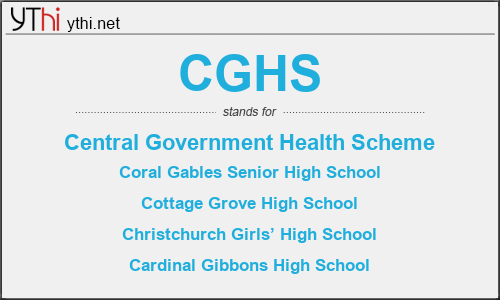 What does CGHS mean? What is the full form of CGHS?