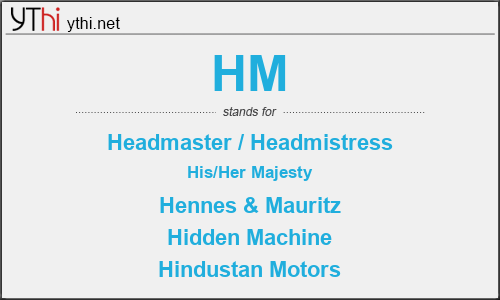 What does HM mean? What is the full form of HM?