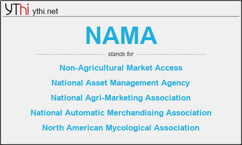 What does NAMA mean? What is the full form of NAMA?