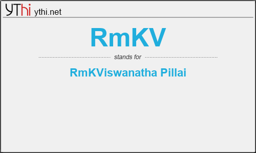 What does RMKV mean? What is the full form of RMKV?