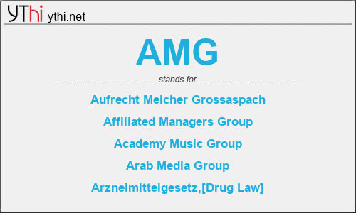 What does AMG mean? What is the full form of AMG?