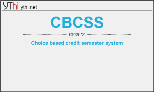 What does CBCSS mean? What is the full form of CBCSS?