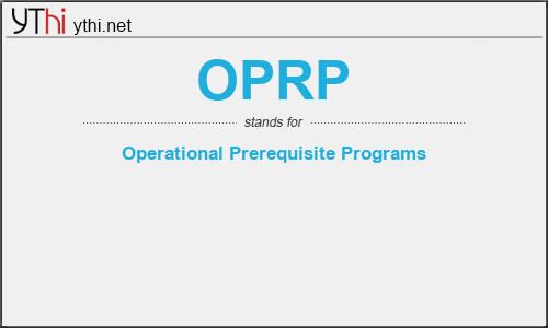 What does OPRP mean? What is the full form of OPRP?