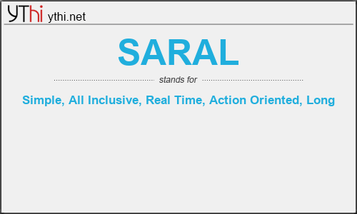 What does SARAL mean? What is the full form of SARAL?