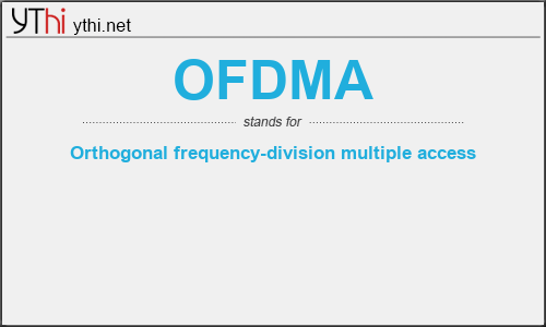 What does OFDMA mean? What is the full form of OFDMA?