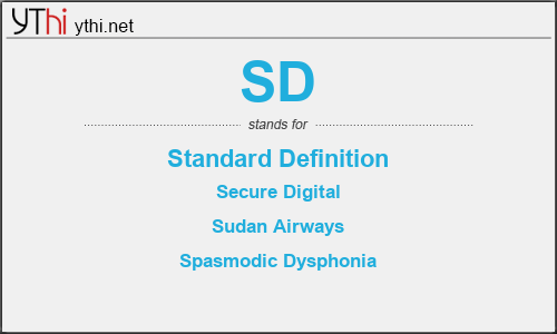 What does SD mean? What is the full form of SD?