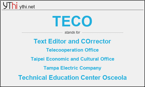 What does TECO mean? What is the full form of TECO?