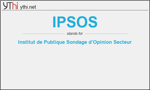 What does IPSOS mean? What is the full form of IPSOS?