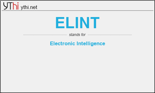 What does ELINT mean? What is the full form of ELINT?