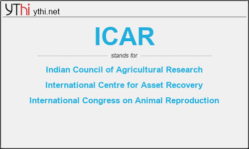 What does ICAR mean? What is the full form of ICAR?