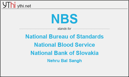 What does NBS mean? What is the full form of NBS?