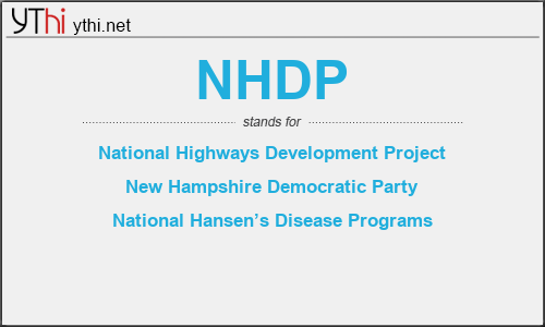 What does NHDP mean? What is the full form of NHDP?