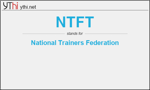 What does NTFT mean? What is the full form of NTFT?