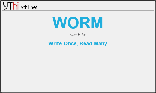 What does WORM mean? What is the full form of WORM?