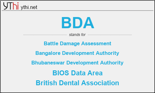 What does BDA mean? What is the full form of BDA?