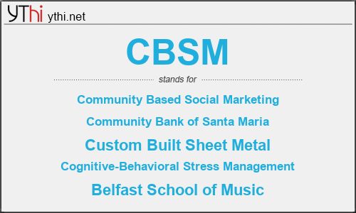 What does CBSM mean? What is the full form of CBSM?