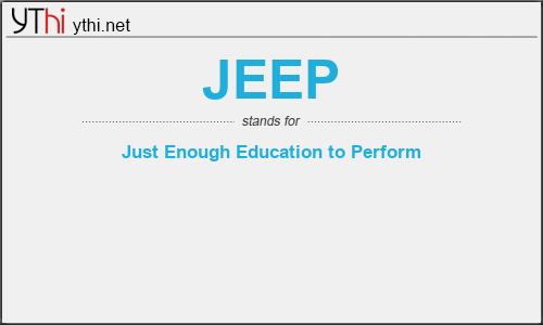 What does JEEP mean? What is the full form of JEEP?