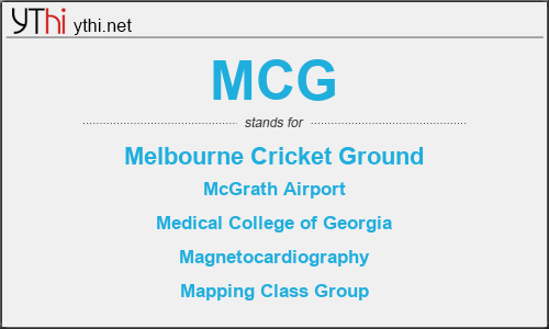 What does MCG mean? What is the full form of MCG?