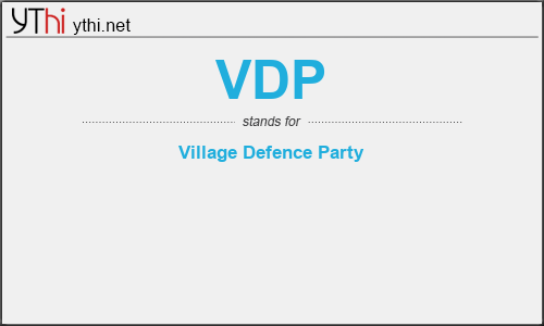 What does VDP mean? What is the full form of VDP?