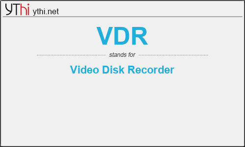 What does VDR mean? What is the full form of VDR?