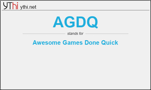 What does AGDQ mean? What is the full form of AGDQ?