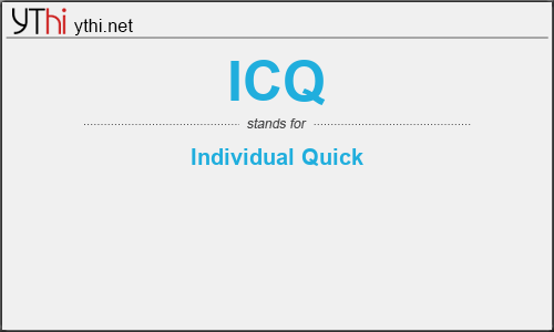 What does ICQ mean? What is the full form of ICQ?