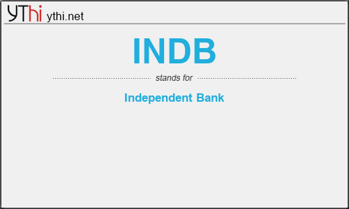 What does INDB mean? What is the full form of INDB?