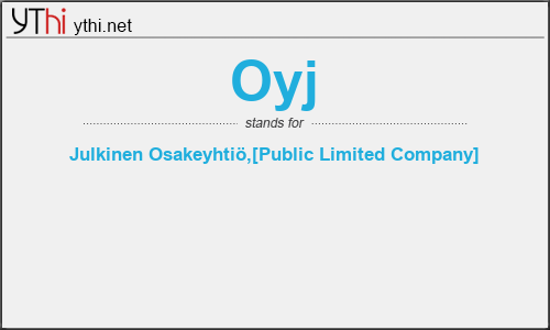 What does OYJ mean? What is the full form of OYJ?
