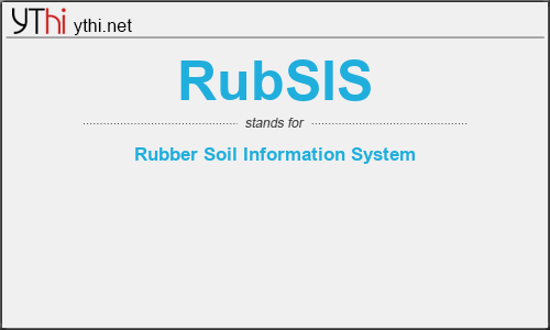 What does RUBSIS mean? What is the full form of RUBSIS?