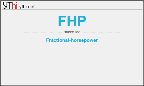 What does FHP mean? What is the full form of FHP?