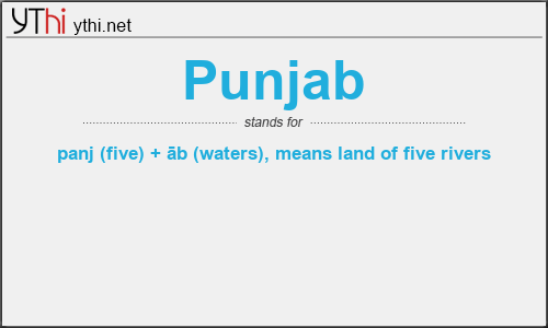 What does PUNJAB mean? What is the full form of PUNJAB?