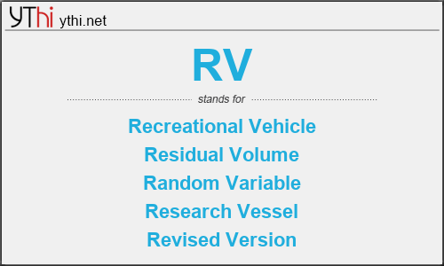 What does RV mean? What is the full form of RV?