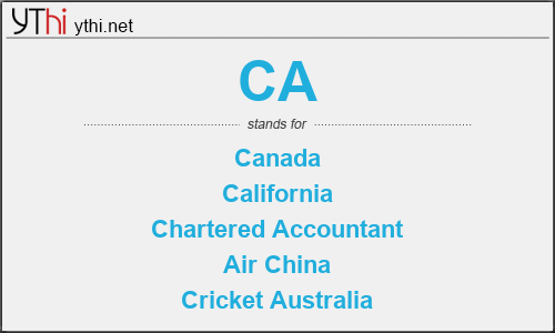What does CA mean? What is the full form of CA?