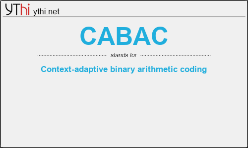 What does CABAC mean? What is the full form of CABAC?