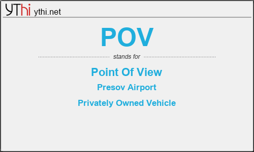 What does POV mean? What is the full form of POV?