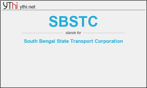 What does SBSTC mean? What is the full form of SBSTC?