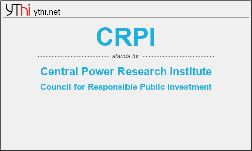 What does CRPI mean? What is the full form of CRPI?